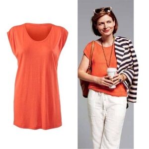 NWT Cabi U Neck Tee Orange Small